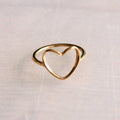 Stahlring mit offenem Herzen - Gold