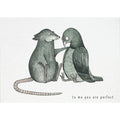 Postkarte [Bambuspapier] Ratte und Taube- You are perfect (Bild sagt alles)