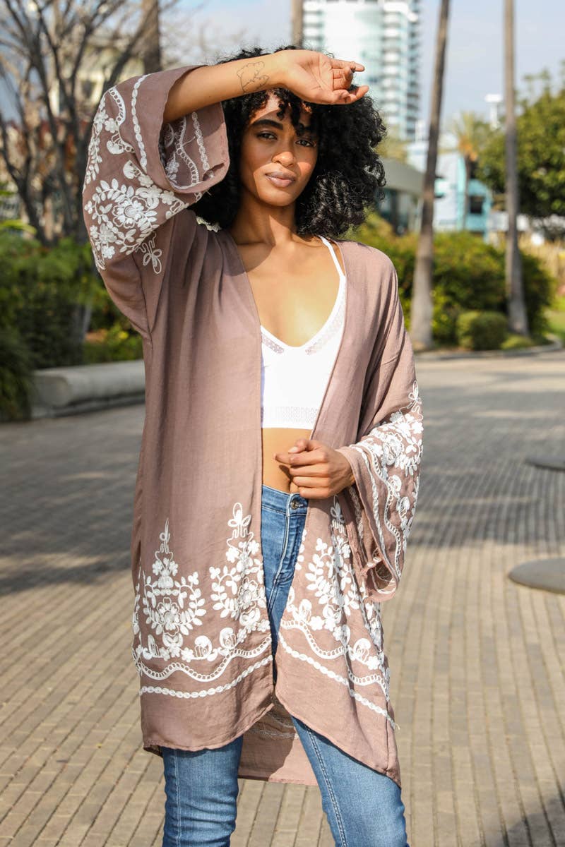 LETO ACCESSOIRES leichter Kimono