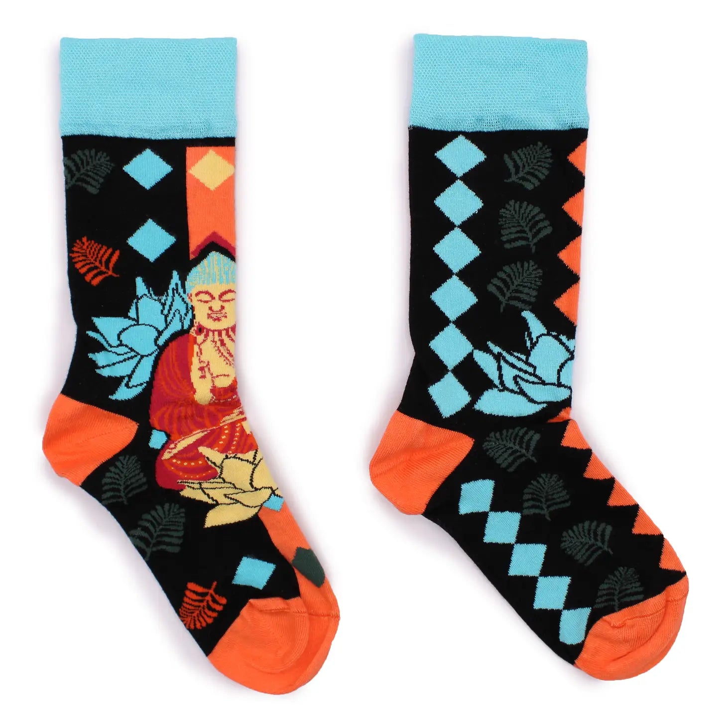 Hop Hare Bambussocken  - Blauer Buddha und Lotus