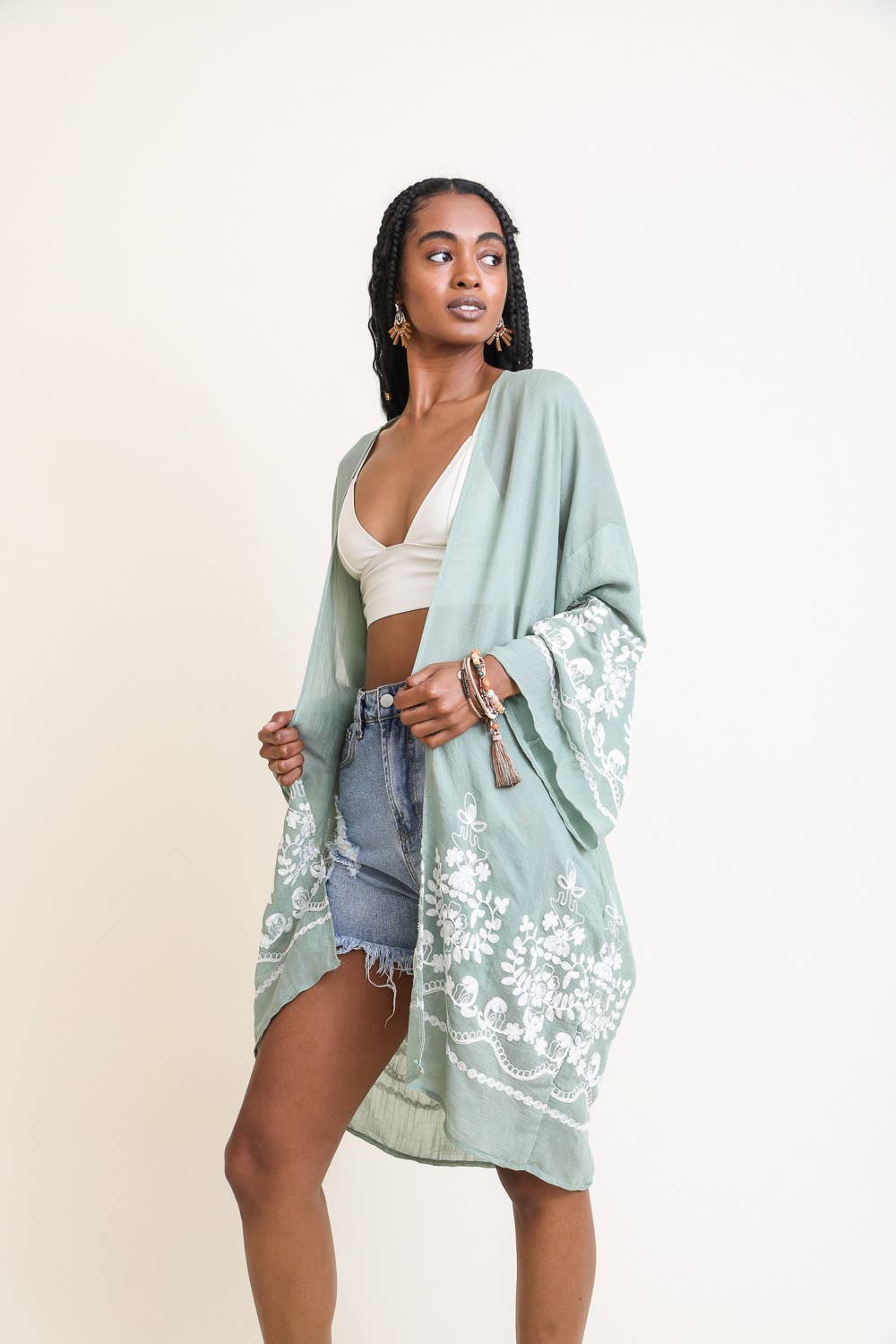 LETO ACCESSOIRES leichter Kimono